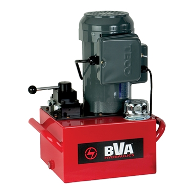 BVA Hydraulics Electric Pumps with Locking Manual Valves for Single Acting Cylinders PE50M3L10A